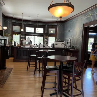 a bar and a dining room