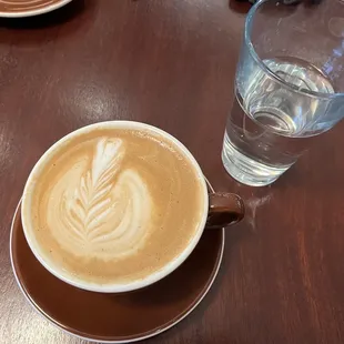 Latte with oat milk in a real cup :)