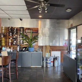  the interior of a wine shop