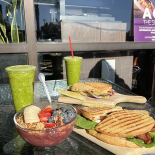 Panini and Green Monster Smoothie