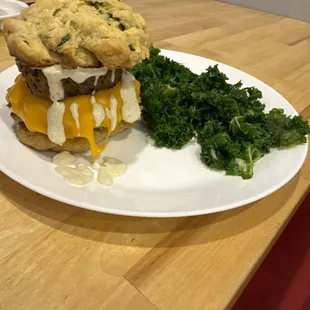 Special of the weekend the ranch avalanche with garlic greens