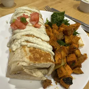 Chimichanga done &quot;Cecil style&quot; (grilled instead of fried) with ranch instead of sour cream