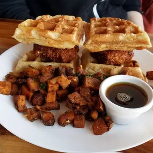 Chicken and Waffle Sandwich