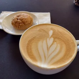 Latte with coconut pecan