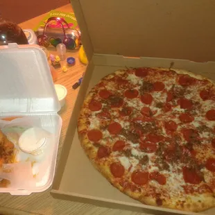 Yum! Pizza &amp; wings!