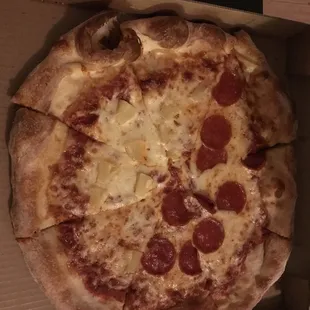 a pepperoni pizza