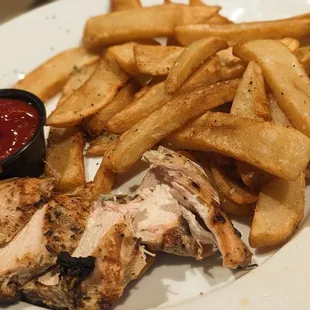 Children&apos;s Grilled Chicken with fries.