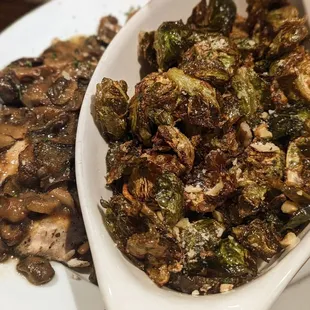 Chicken Marsala with Brussels Sprouts.