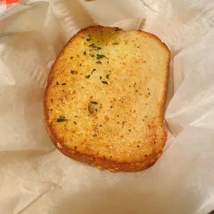 Complimentary garlic bread.