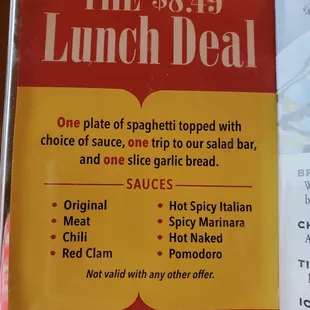 Lunch Menu