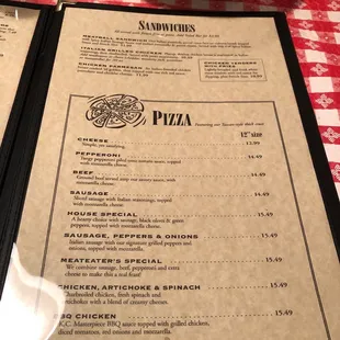 Menu page five