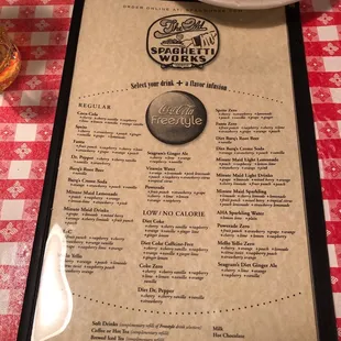 Menu page one