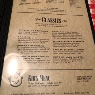 Menu page four