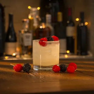 THE ARIA: Malfy Italian gin, fresh lemon juice, honey syrup- seasonal berries