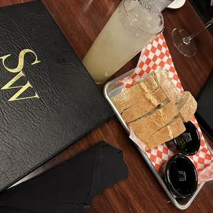 Bread olive oil and vinegar