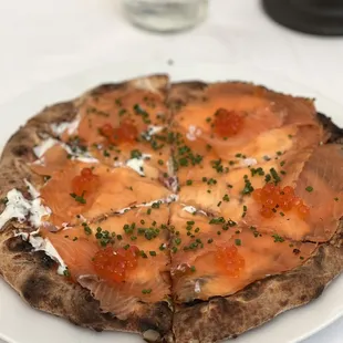 Pizza with Apple Wood Smoked Scottish Salmon