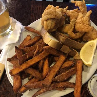 Crispy fish chips and fries