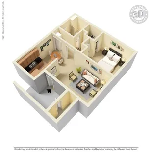 1X1: 1 Bedroom, 1 Bathroom, 675 sq. ft.