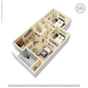 2X2: 2 Bedrooms, 2 Bathrooms, 948 sq. ft.