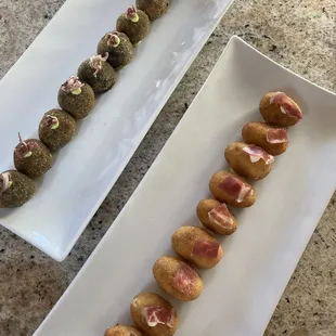 Two kinds of croquettas--both authentic and melt in your mouth good.