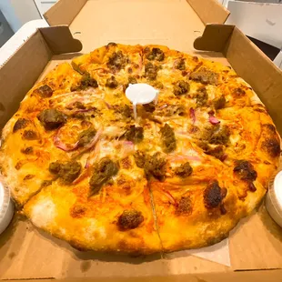 Large Buffalo Seitan Pizza