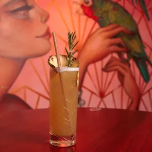 The refreshing &apos;La Marketa&apos; cocktail served at our craft cocktail bar in Wynwood.