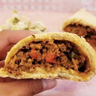 Beef Empanada and broccoli slaw