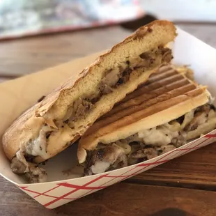 Ponce's Pork sandwich with caramelized onions.