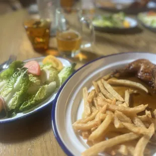 Combo #6 ( half chicken, fries and salad) makes for a perfect combo