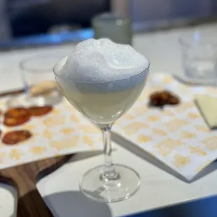 a glass of white wine