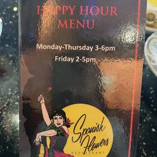 Happy Hour Menu hours