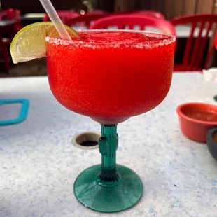 Cute Mexican Restaurant. Outside patio very Mexican home feeling. Got strawberry margaritas.