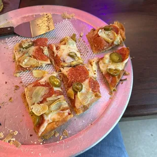 TMNT Pizza with Jalapeños and Artichokes