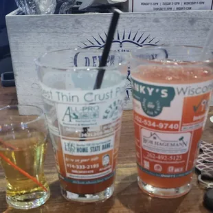 Bloody Mary and Miller chaser. And my friends drink suppose to of been a strawberry daquri