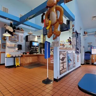 the inside of a restaurant