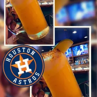 Mango Frozen Margarita and some Astros