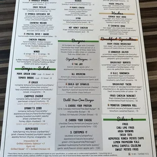 Food menu