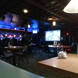 Big screen football, basketball and or movies with all day breakfast and Cocktails. Partner says great tall Bloody Mary..