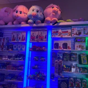 a display of toys for sale