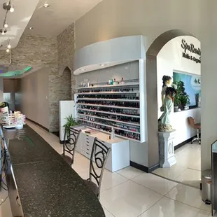 Our Nails bar room for clients enjoy drink and chat.