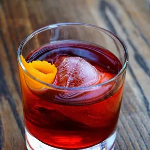 Negroni: gin, Campari, Starlino Vermouth, fresh orange ($14).