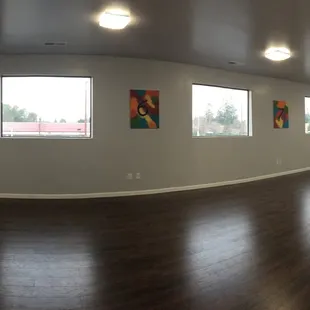 The studio before the barres were installed