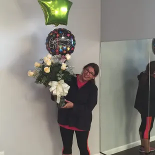 A gift of white roses for the opening