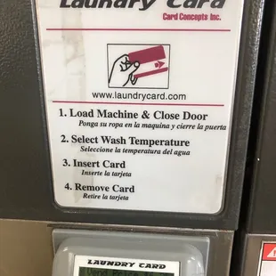 Laundry card for sparkle laundry bakersfield