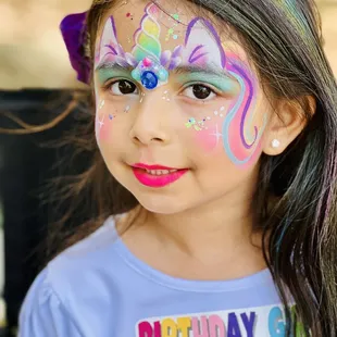 Birthday girl face painted