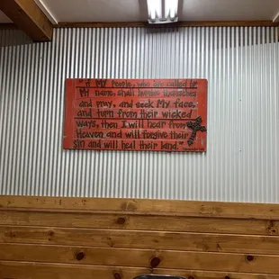 a sign on the wall