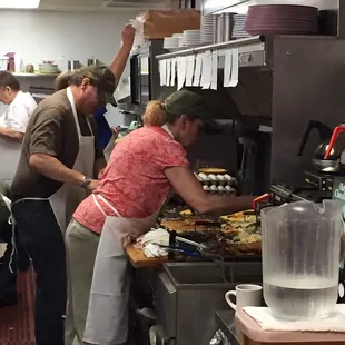 Can view meal being cooked! Busy!