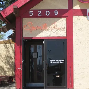 the entrance to the restaurant