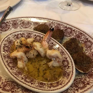 Combination of Baked Clams & Shrimp Scampi