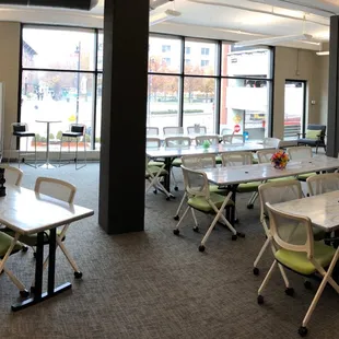 The Hideout is our largest meeting room, seating 50 people.